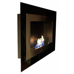Fireplace Althon Glass Retangolo Black 45