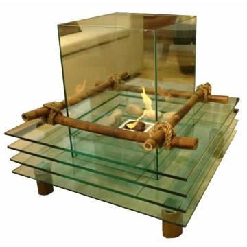 Fireplace Art Flame Glass Bamboo 