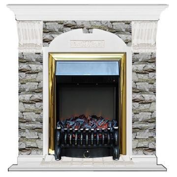 Fireplace Гленрич Fobos BL BR камень-Алтай/цвет-Белый 