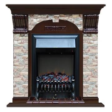 Fireplace Гленрич Fobos BL BR камень-Грот цветной/цвет-Дуб 46 