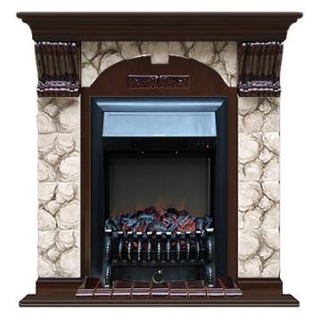 Fireplace Гленрич Fobos BL BR камень-Карелия/цвет-Дуб 46 