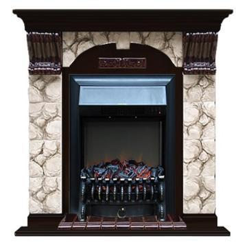 Fireplace Гленрич Fobos BL BR камень-Карелия/цвет-Венге 