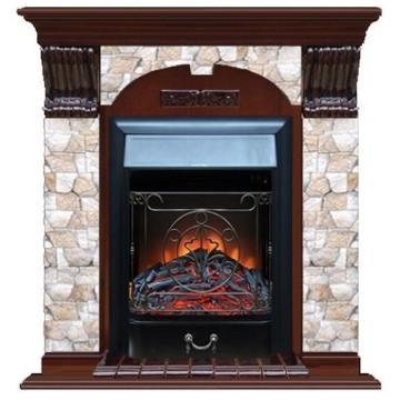 Fireplace Гленрич Magestic BL BR камень-Арбат/цвет-Красное дерево 