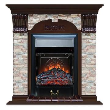 Fireplace Гленрич Magestic BL BR камень-Грот цветной/цвет-Дуб 46 