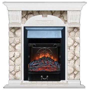 Fireplace Гленрич Magestic BL BR камень-Карелия/цвет-Белый 