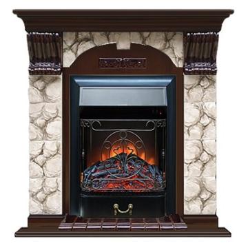 Fireplace Гленрич Magestic BL BR камень-Карелия/цвет-Дуб 46 