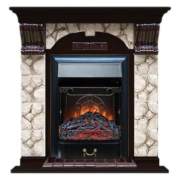 Fireplace Гленрич Magestic BL BR камень-Карелия/цвет-Венге 