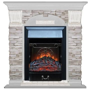 Fireplace Гленрич Magestic BL BR камень-Мисхор/цвет-Беленный дуб 