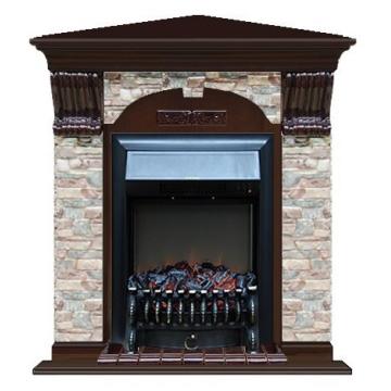 Fireplace Гленрич Fobos BL BR камень-Грот цветной/цвет-Дуб 46 