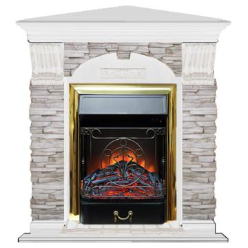 Fireplace Гленрич Magestic BL BR камень-Мисхор/цвет-Белый 