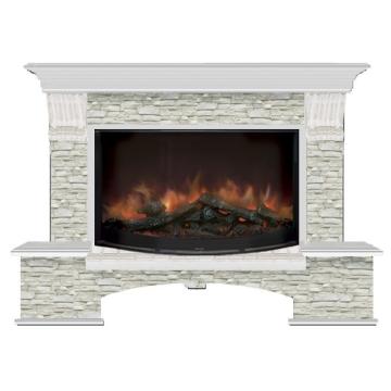 Fireplace Гленрич Бостон 86 Rondo S86 камень-Грот однотонный/цвет-Беленный дуб 