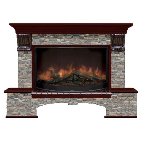 Fireplace Гленрич Бостон 86 Rondo S86 камень-Грот цветной/цвет-Красное дерево 