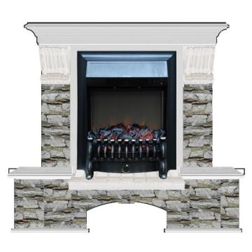 Fireplace Гленрич Бостон К Fobos BL BR камень-Алтай/цвет-Белый 