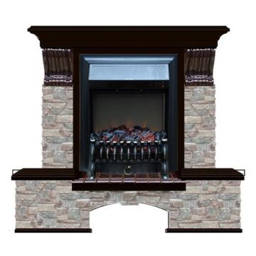 Fireplace Гленрич Бостон К Fobos BL BR камень-Грот цветной/цвет-Венге 