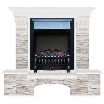 Fireplace Гленрич Бостон К Fobos BL BR камень-Мисхор/цвет-Белый 