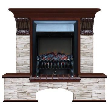 Fireplace Гленрич Бостон К Fobos BL BR камень-Мисхор/цвет-Красное дерево 