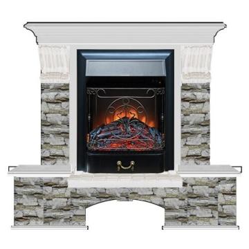 Fireplace Гленрич Бостон К Magestic BL BR камень-Алтай/цвет-Беленный дуб 