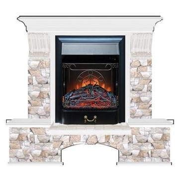 Fireplace Гленрич Бостон К Magestic BL BR камень-Арбат/цвет-Белый 