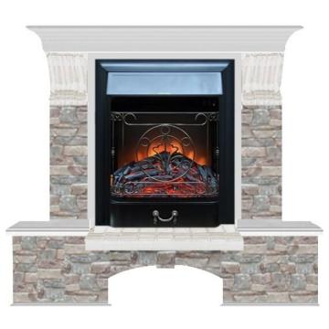 Fireplace Гленрич Бостон К Magestic BL BR камень-Грот цветной/цвет-Беленный дуб 