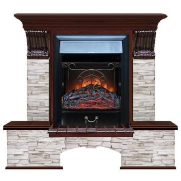 Fireplace Гленрич Бостон К Magestic BL BR камень-Мисхор/цвет-Красное дерево 