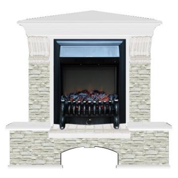 Fireplace Гленрич Бостон К Fobos BL BR камень-Грот однотонный/цвет-Белый 