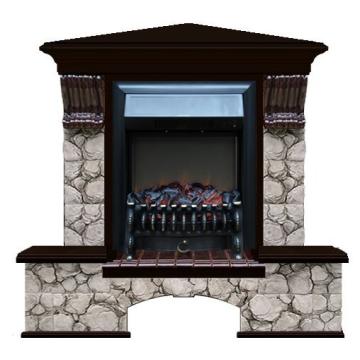 Fireplace Гленрич Бостон К Fobos BL BR камень-Карелия/цвет-Венге 