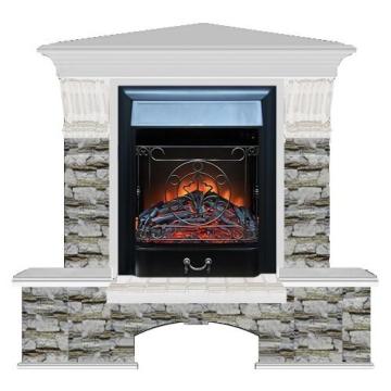 Fireplace Гленрич Бостон К Magestic BL BR камень-Алтай/цвет-Беленный дуб 