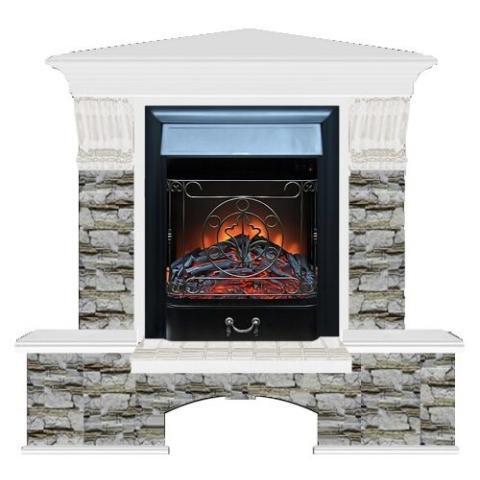 Fireplace Гленрич Бостон К Magestic BL BR камень-Алтай/цвет-Белый 