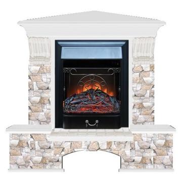 Fireplace Гленрич Бостон К Magestic BL BR камень-Арбат/цвет-Белый 