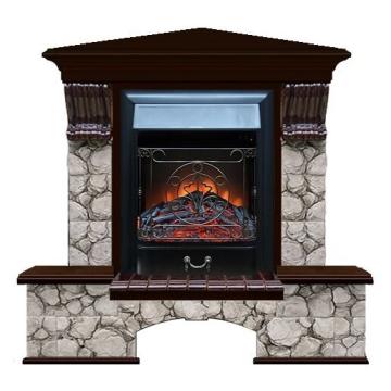 Fireplace Гленрич Бостон К Magestic BL BR камень-Карелия/цвет-Дуб 46 