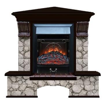 Fireplace Гленрич Бостон К Magestic BL BR камень-Карелия/цвет-Венге 