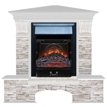 Fireplace Гленрич Бостон К Magestic BL BR камень-Мисхор/цвет-Беленный дуб 