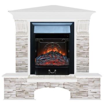 Fireplace Гленрич Бостон К Magestic BL BR камень-Мисхор/цвет-Белый 