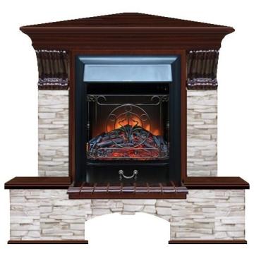 Fireplace Гленрич Бостон К Magestic BL BR камень-Мисхор/цвет-Красное дерево 