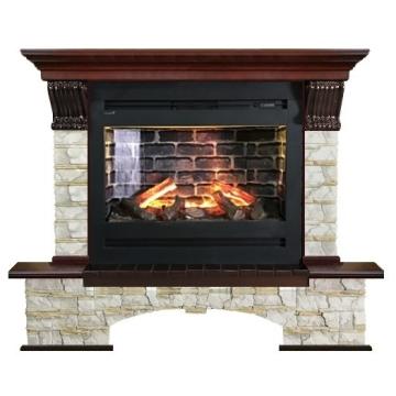 Fireplace Гленрич Бостон Rumba 3D камень-Алтай/цвет-Красное дерево 