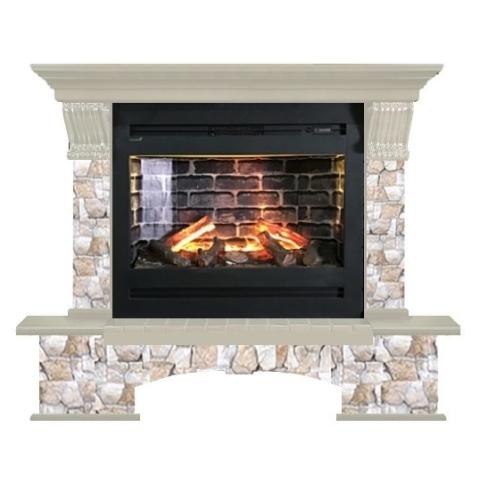 Fireplace Гленрич Бостон Rumba 3D камень-Арбат/цвет-Беленный дуб 