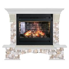 Fireplace Гленрич Бостон Rumba 3D камень-Арбат/цвет-Белый