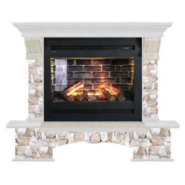 Fireplace Гленрич Бостон Rumba 3D камень-Арбат/цвет-Белый 