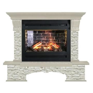 Fireplace Гленрич Бостон Rumba 3D камень-Грот однотонный/цвет-Беленный дуб 