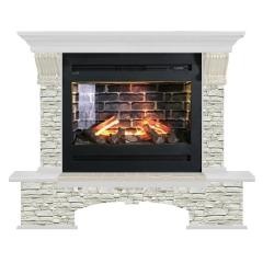 Fireplace Гленрич Бостон Rumba 3D камень-Грот однотонный/цвет-Белый