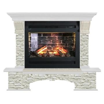 Fireplace Гленрич Бостон Rumba 3D камень-Грот однотонный/цвет-Белый 