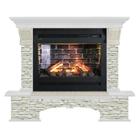Fireplace Гленрич Бостон Rumba 3D камень-Грот однотонный/цвет-Белый 