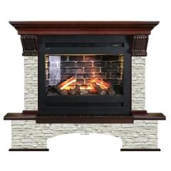 Fireplace Гленрич Бостон Rumba 3D камень-Грот однотонный/цвет-Красное дерово