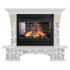 Fireplace Гленрич Бостон Rumba 3D камень-Карелия/цвет-Белый