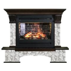 Fireplace Гленрич Бостон Rumba 3D камень-Карелия/цвет-Дуб 46