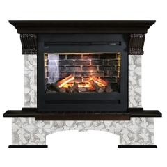 Fireplace Гленрич Бостон Rumba 3D камень-Карелия/цвет-Венге