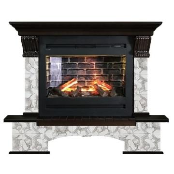 Fireplace Гленрич Бостон Rumba 3D камень-Карелия/цвет-Венге 