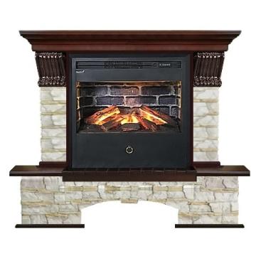 Fireplace Гленрич Бостон Samba 3D камень-Алтай/цвет-Красное дерево 