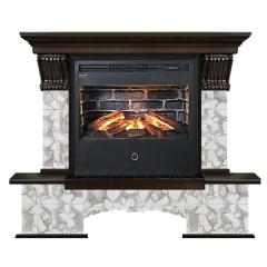 Fireplace Гленрич Бостон Samba 3D камень-Карелия/цвет-Дуб 46