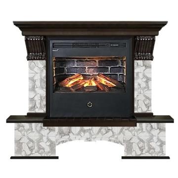 Fireplace Гленрич Бостон Samba 3D камень-Карелия/цвет-Дуб 46 